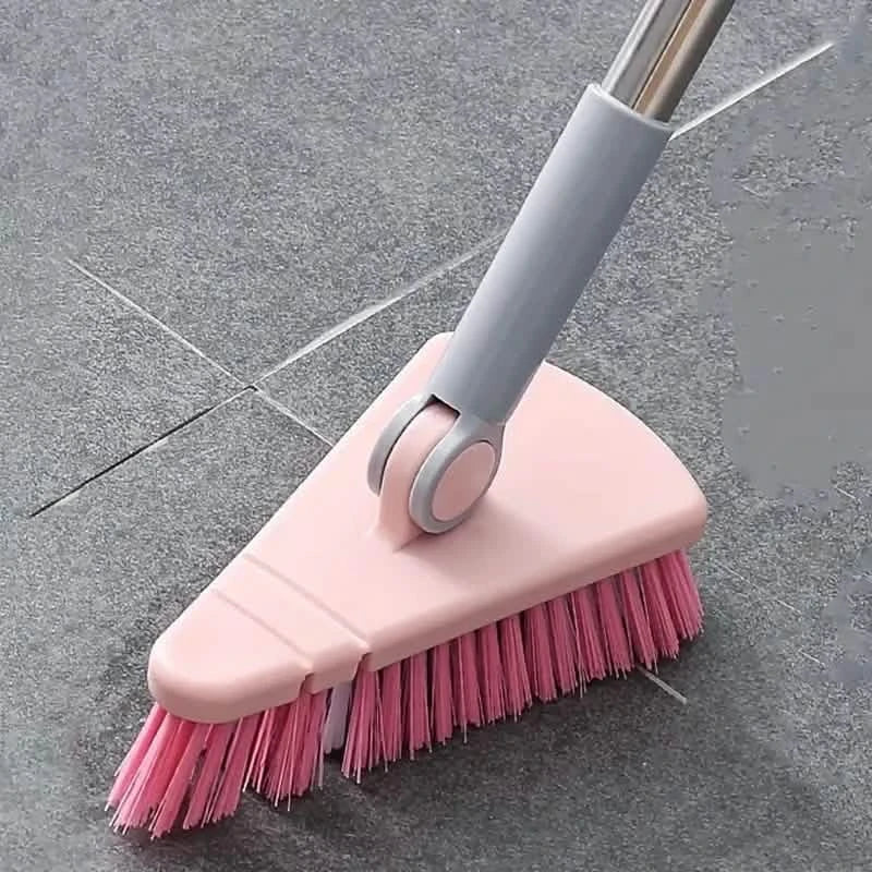 Floor Scrub Brush Long Handle Detachable Stiff Bristles Pink Household Appliances - Tophatter Daily Deals
