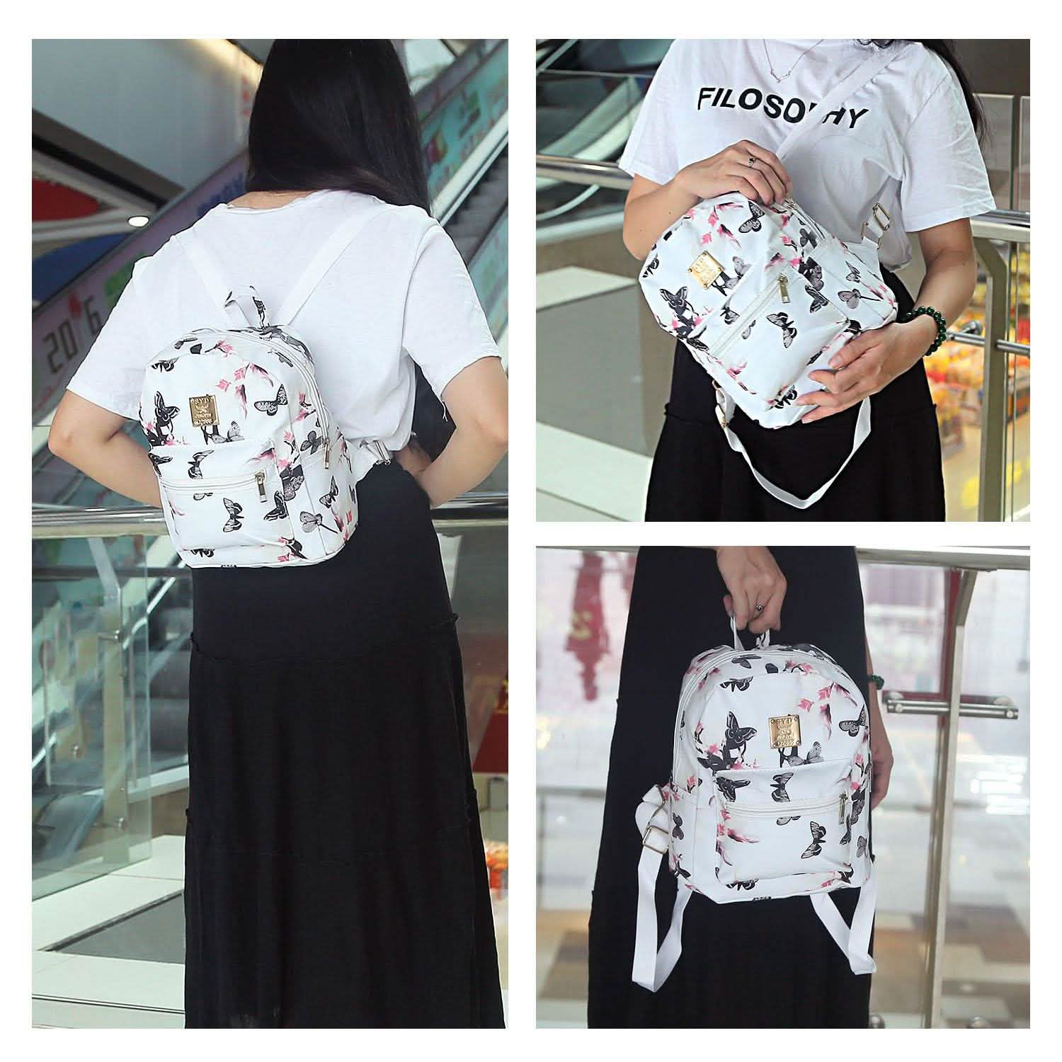 Floral Print Backpack Waterproof Knapsack Handbags & Wallets - Tophatter Daily Deals