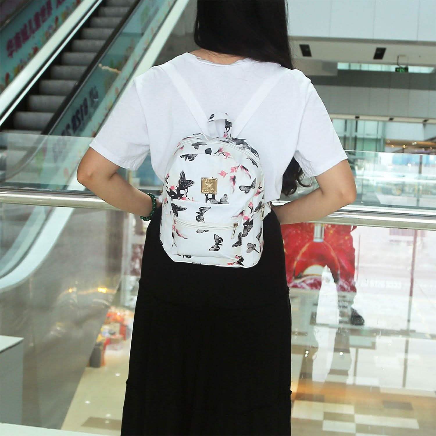 Floral Print Backpack Waterproof Knapsack Handbags & Wallets - Tophatter Daily Deals