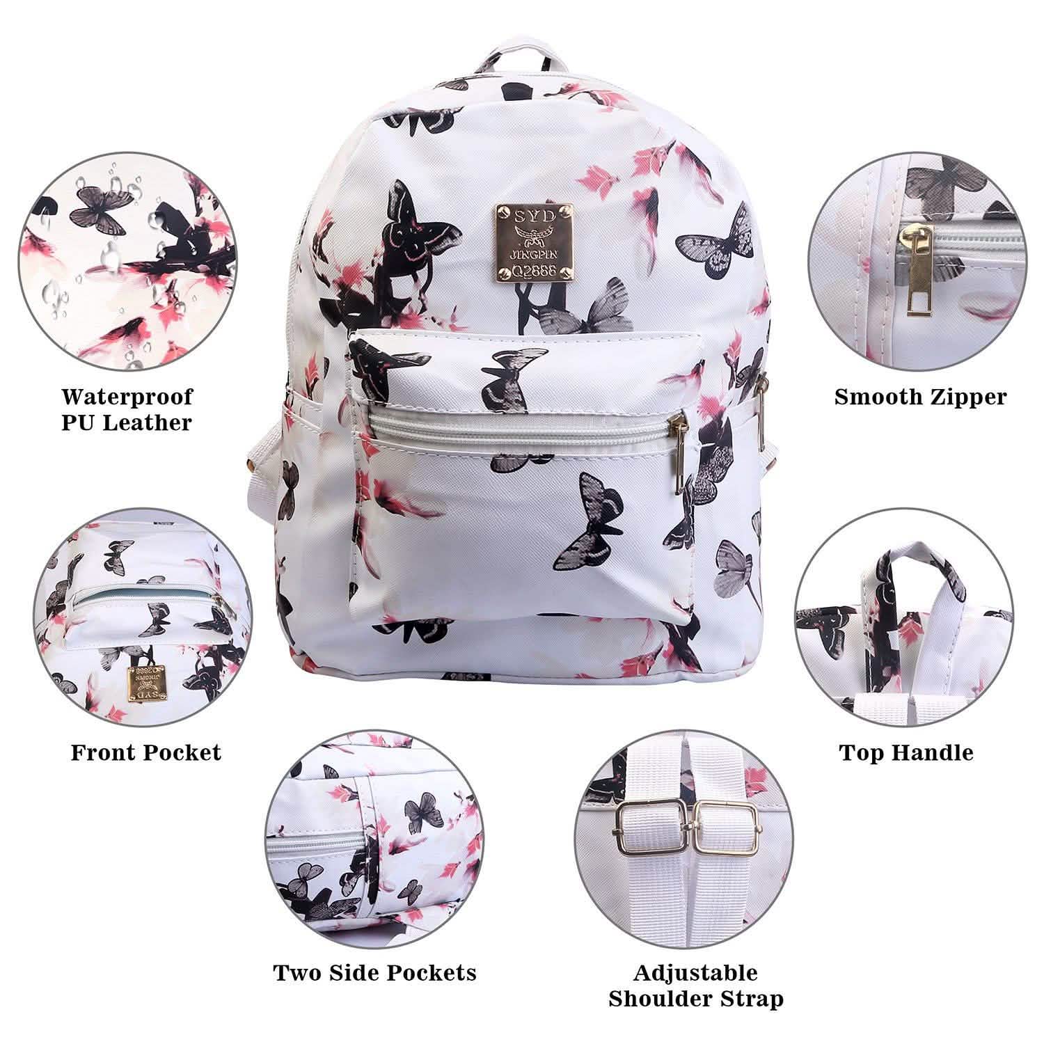 Floral Print Backpack Waterproof Knapsack Handbags & Wallets - Tophatter Daily Deals