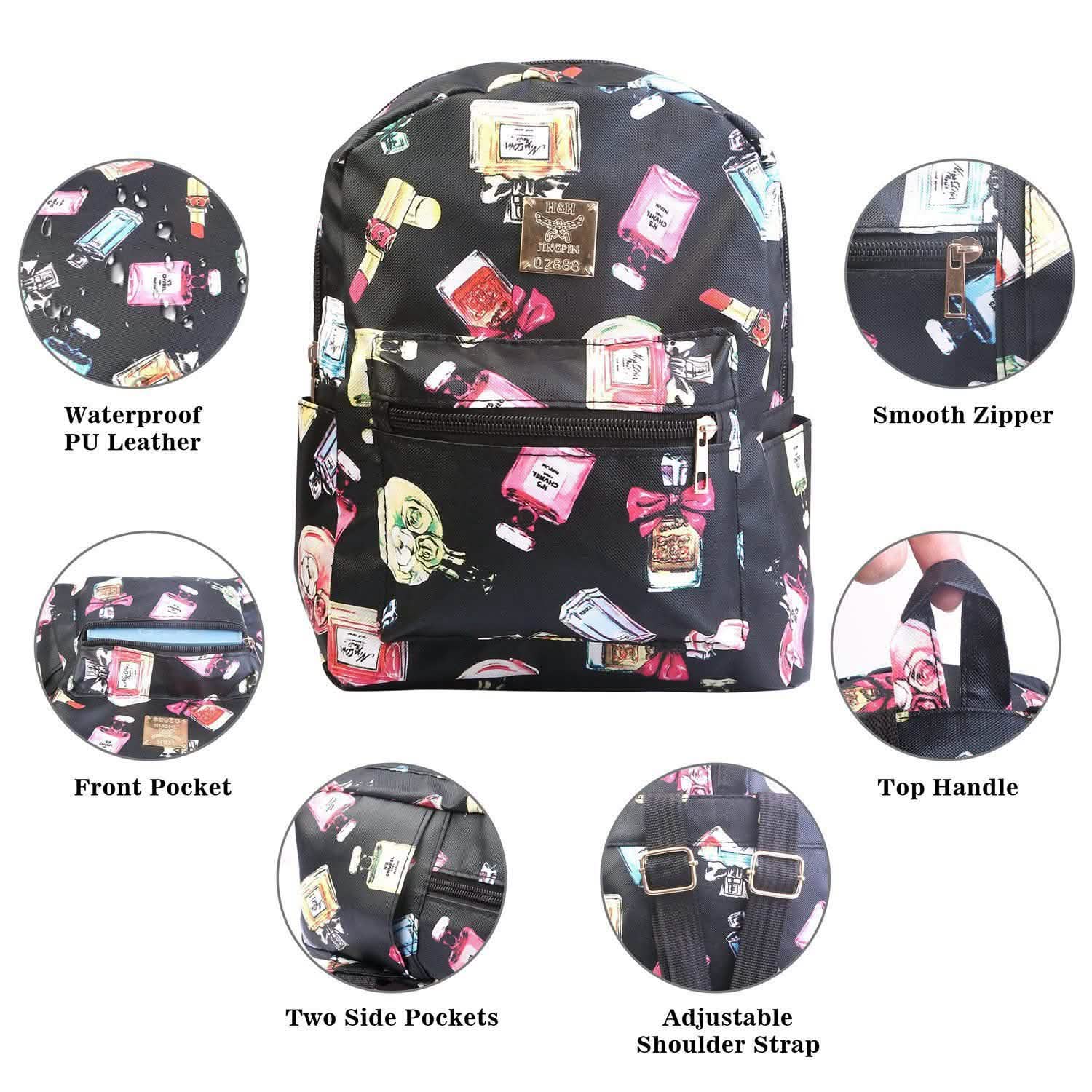 Floral Print Backpack Waterproof Knapsack Handbags & Wallets - Tophatter Daily Deals