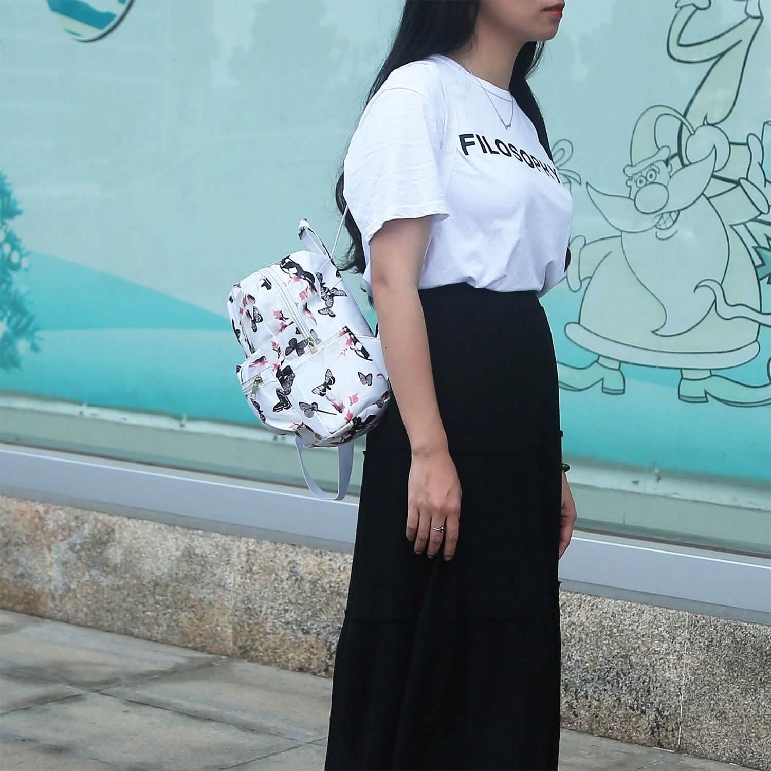 Floral Print Backpack Waterproof Knapsack Handbags & Wallets - Tophatter Daily Deals