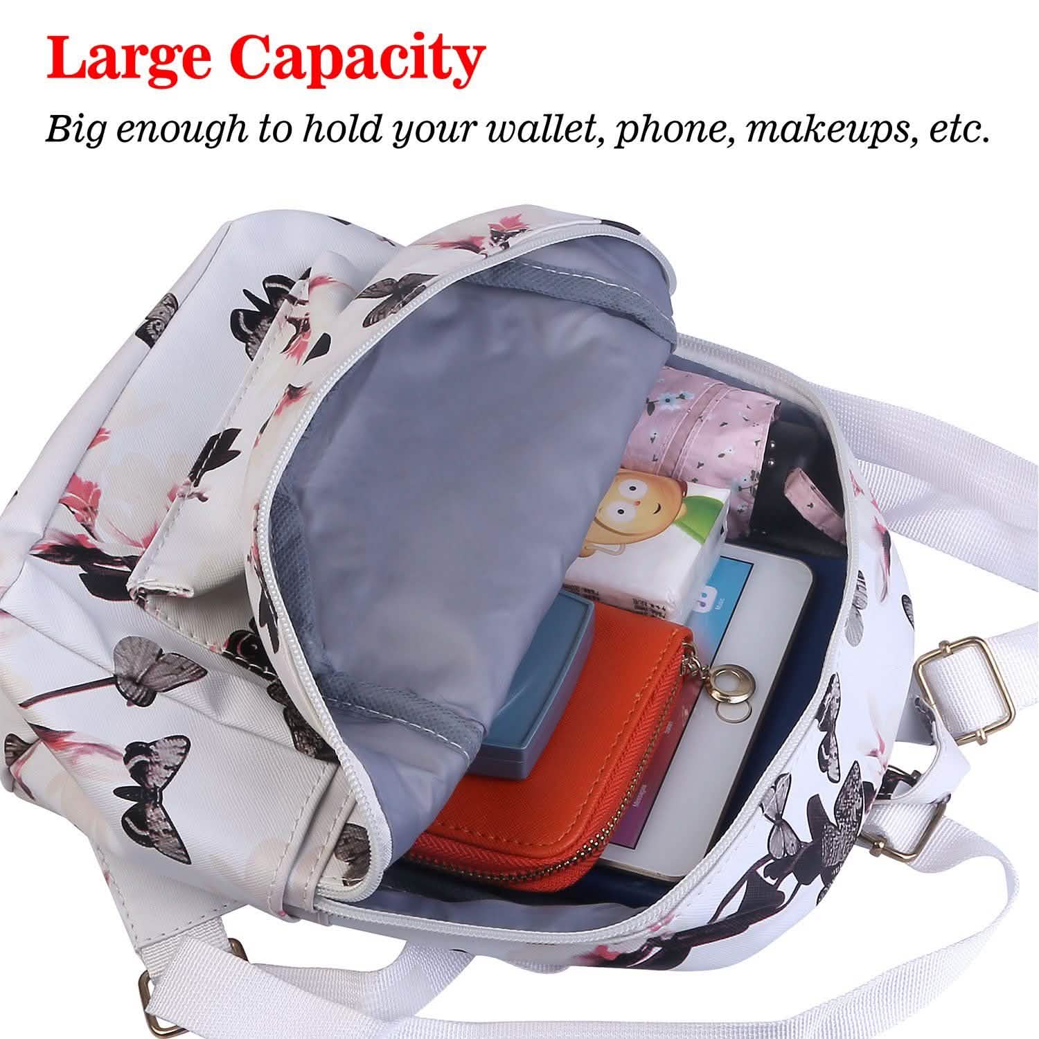 Floral Print Backpack Waterproof Knapsack Handbags & Wallets - Tophatter Daily Deals