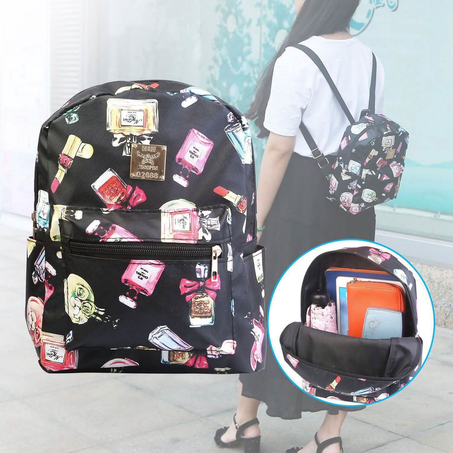 Floral Print Backpack Waterproof Knapsack Handbags & Wallets - Tophatter Daily Deals