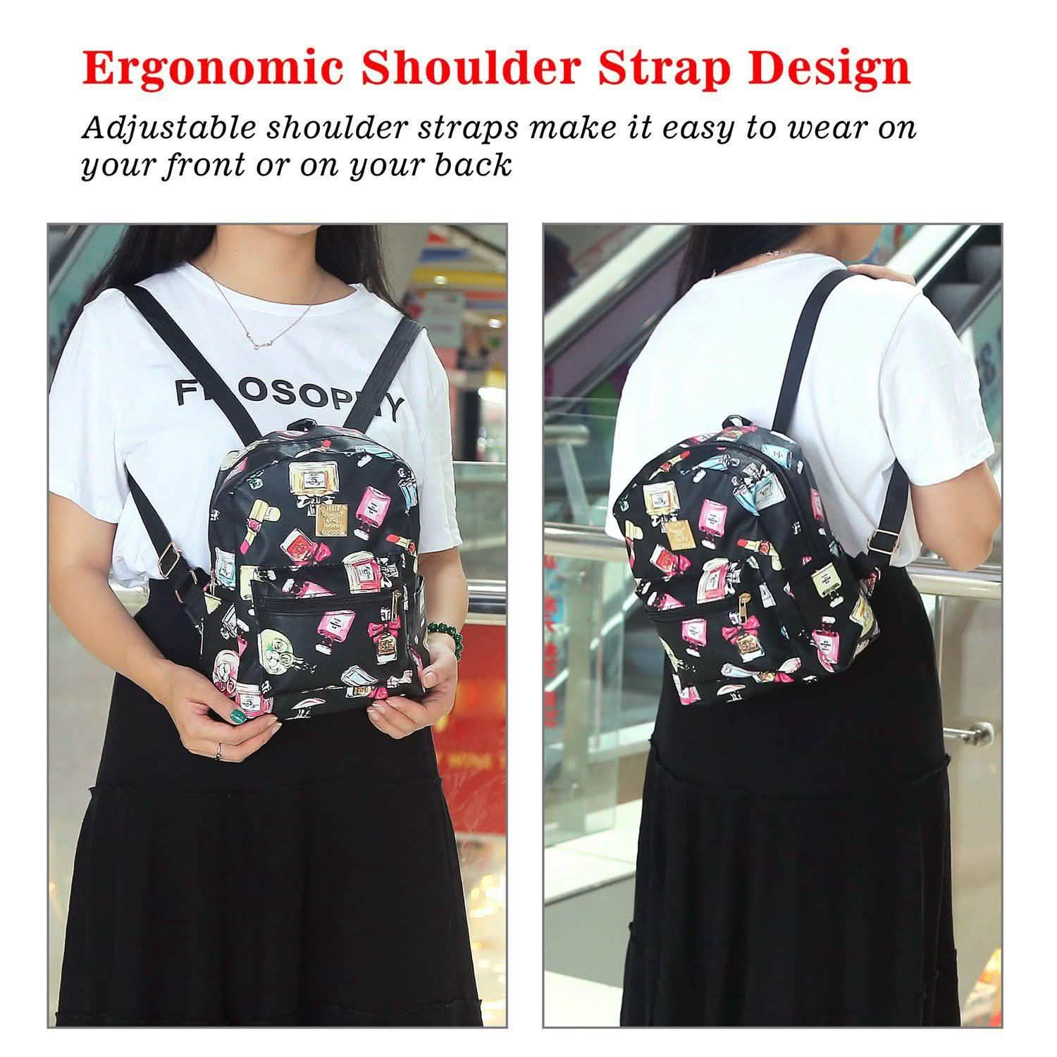 Floral Print Backpack Waterproof Knapsack Handbags & Wallets - Tophatter Daily Deals