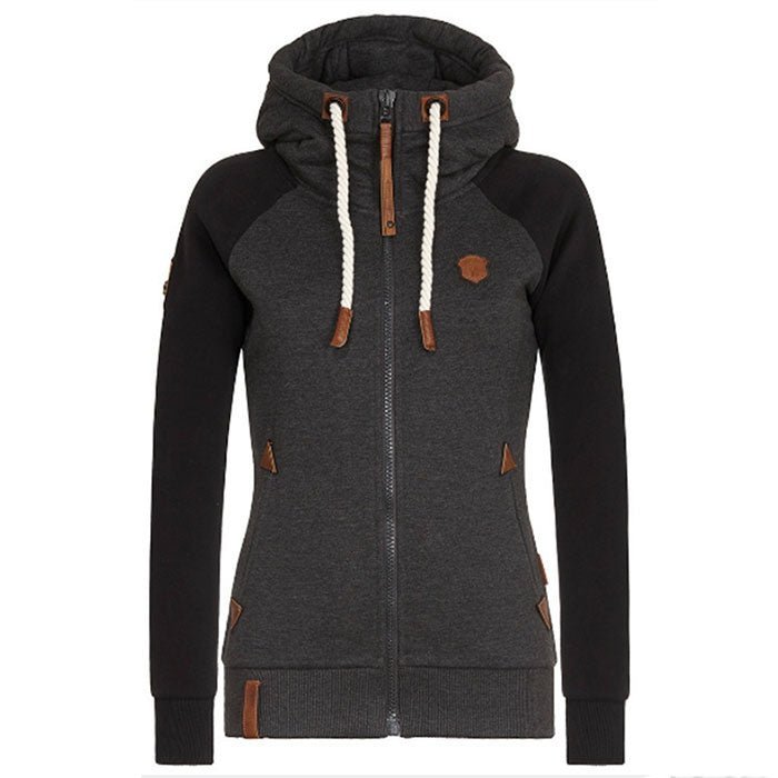 Soft Women’s Hoodie Jacket - Raglan, Cotton, Casual Black - Tophatter Daily Deals