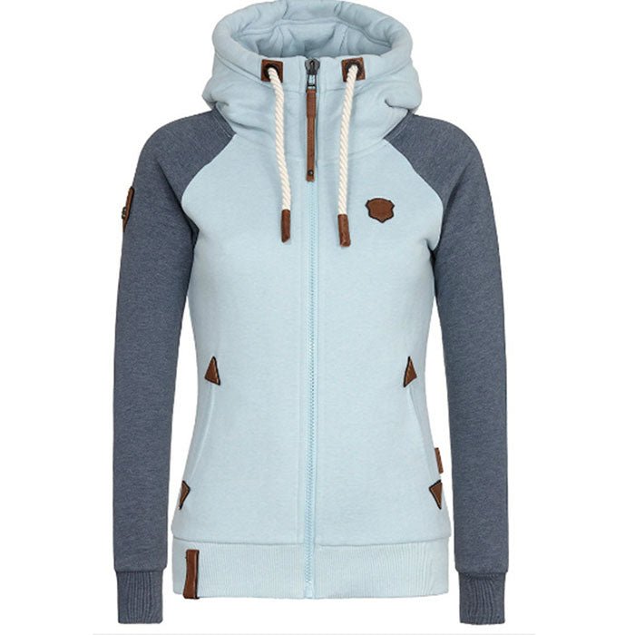 Soft Women’s Hoodie Jacket - Raglan, Cotton, Casual Sky blue - Tophatter Daily Deals