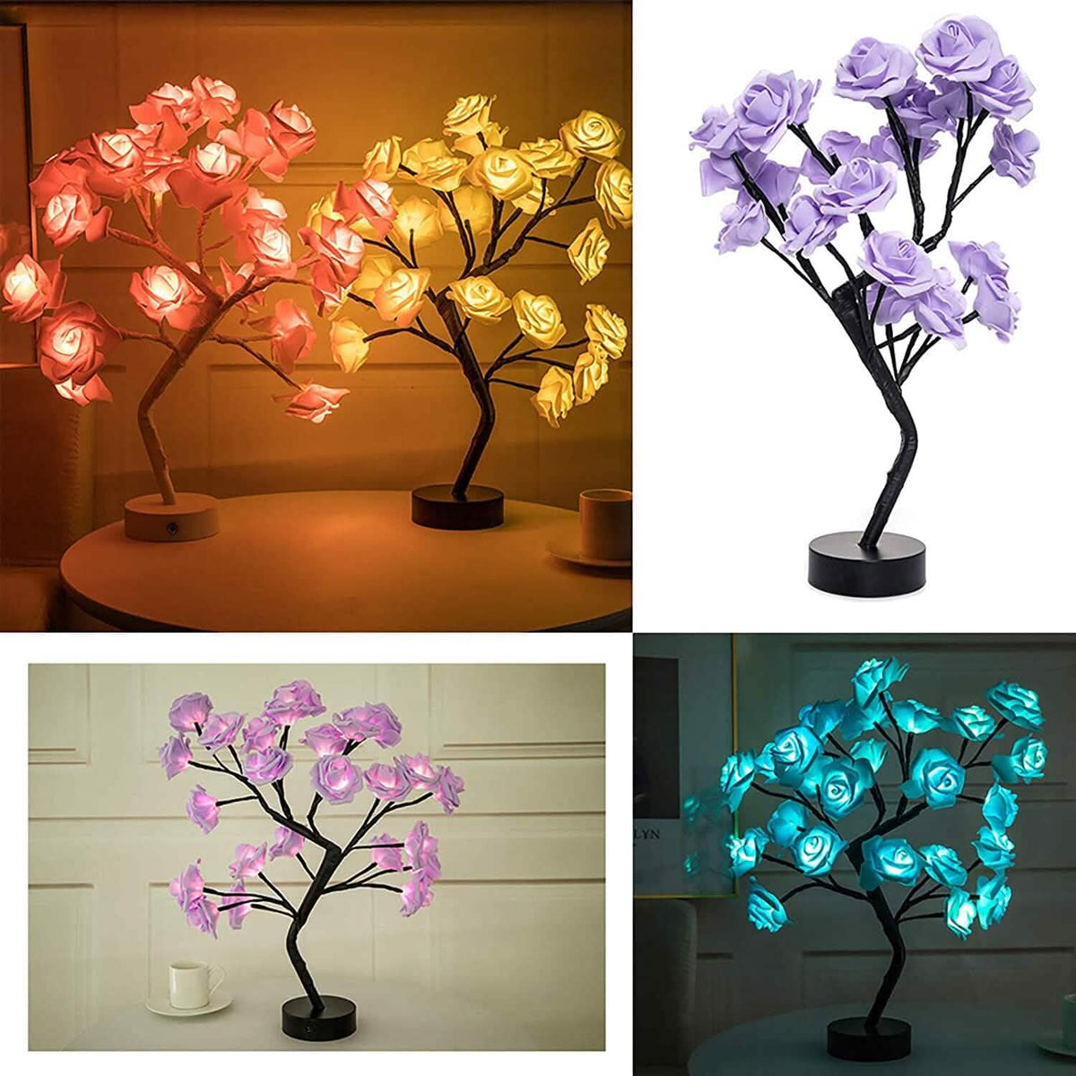 Flower Rose Tree Lamp Indoor Lighting - Tophatter Daily Deals