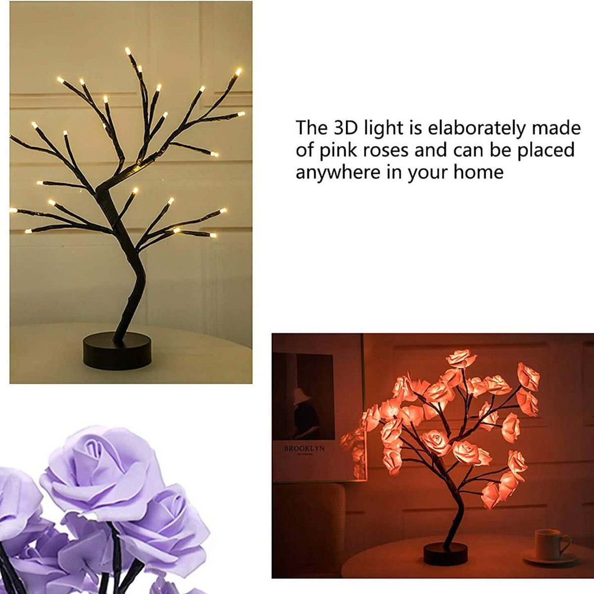 Flower Rose Tree Lamp Indoor Lighting - Tophatter Daily Deals