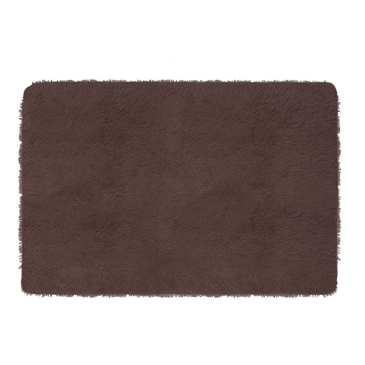Fluffy Bedroom Anti-Skid Rug Brown Furniture & Decor - Tophatter Daily Deals