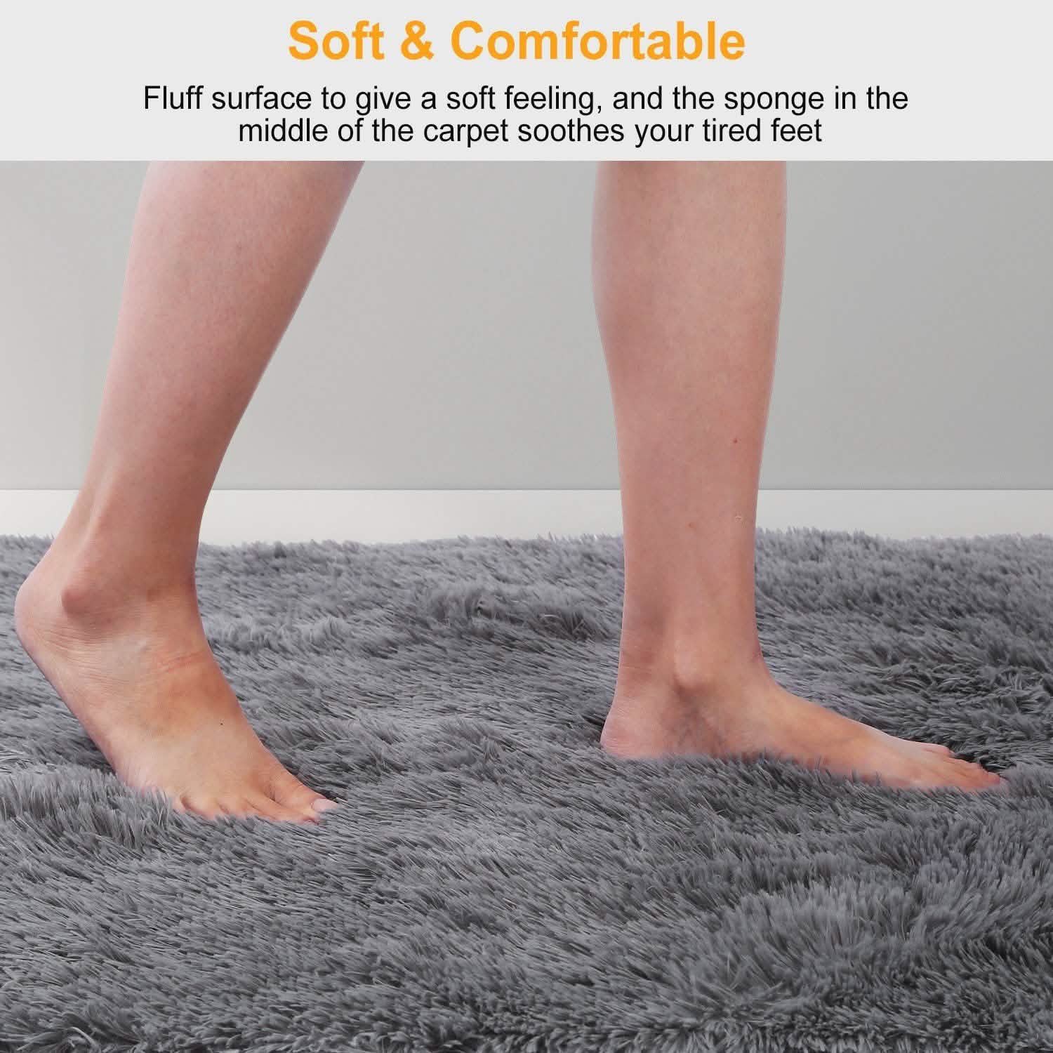 Fluffy Bedroom Anti-Skid Rug Furniture & Decor - Tophatter Daily Deals