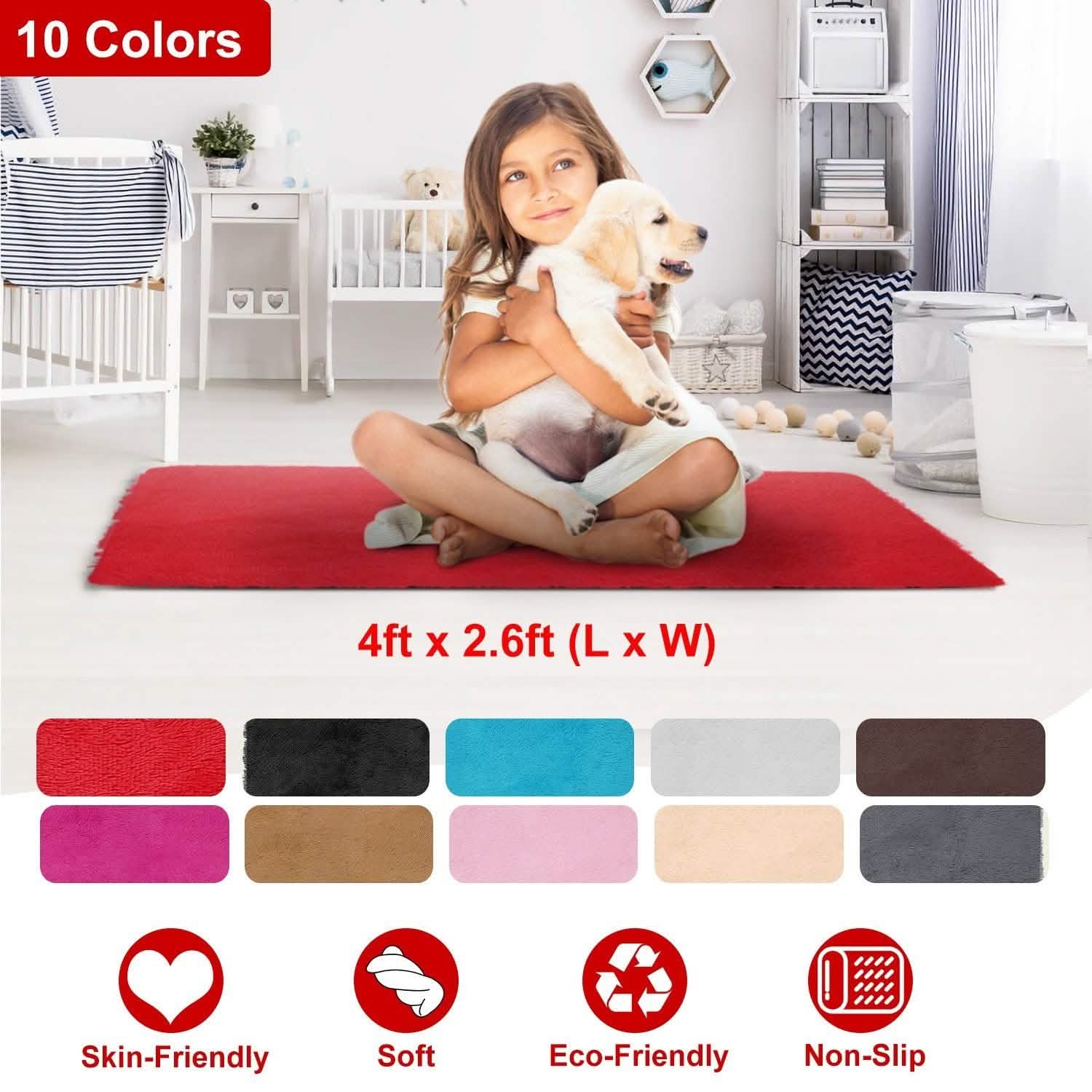 Fluffy Bedroom Anti-Skid Rug Furniture & Decor - Tophatter Daily Deals