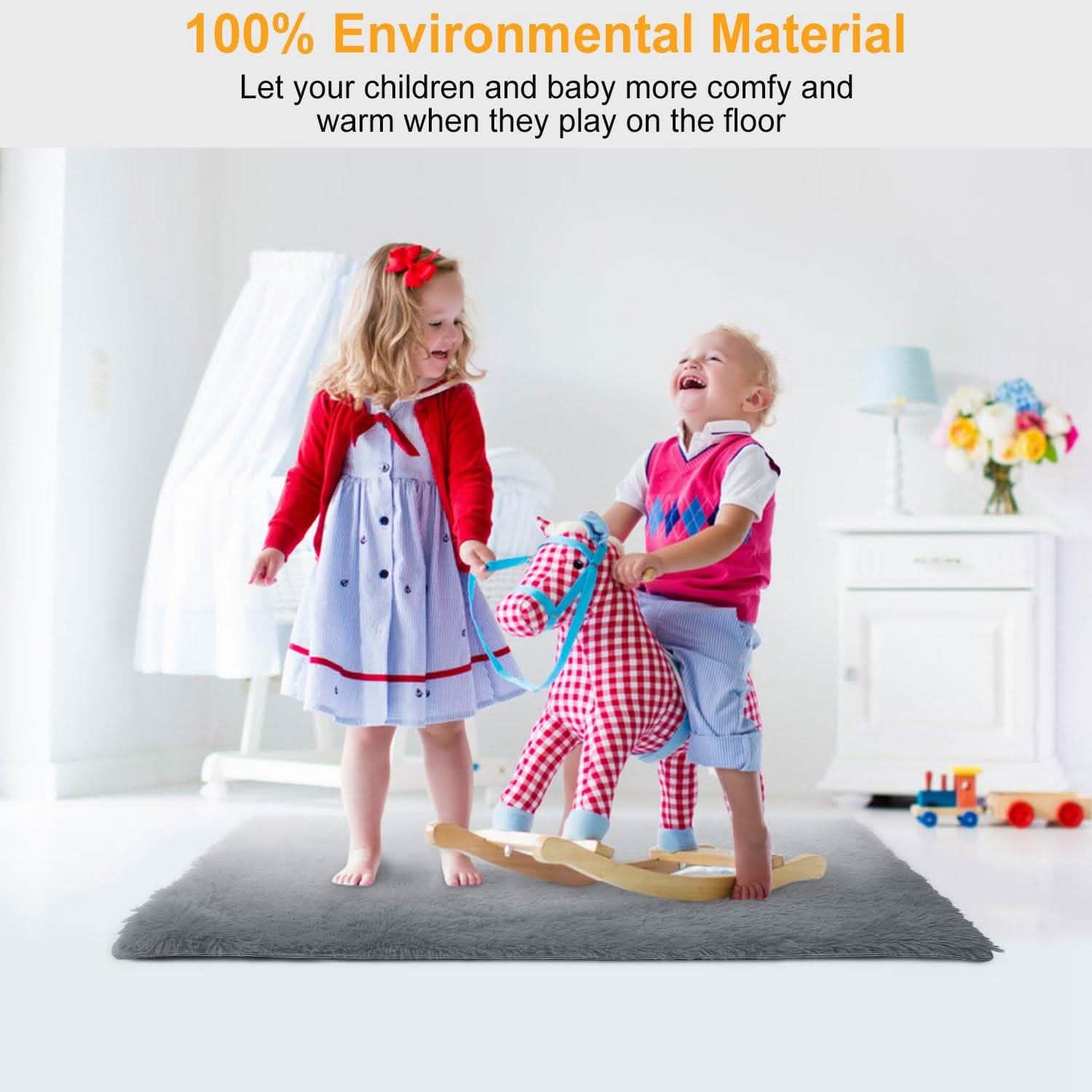 Fluffy Bedroom Anti-Skid Rug Furniture & Decor - Tophatter Daily Deals