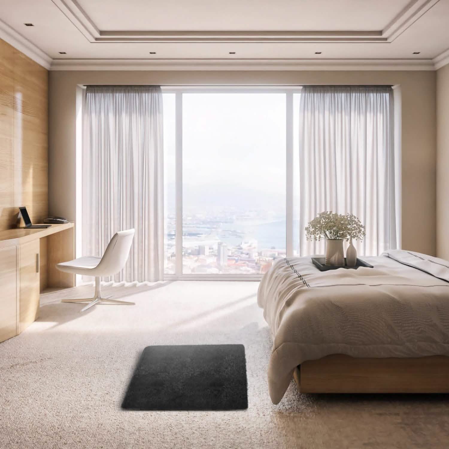 Fluffy Bedroom Anti-Skid Rug Furniture & Decor - Tophatter Daily Deals