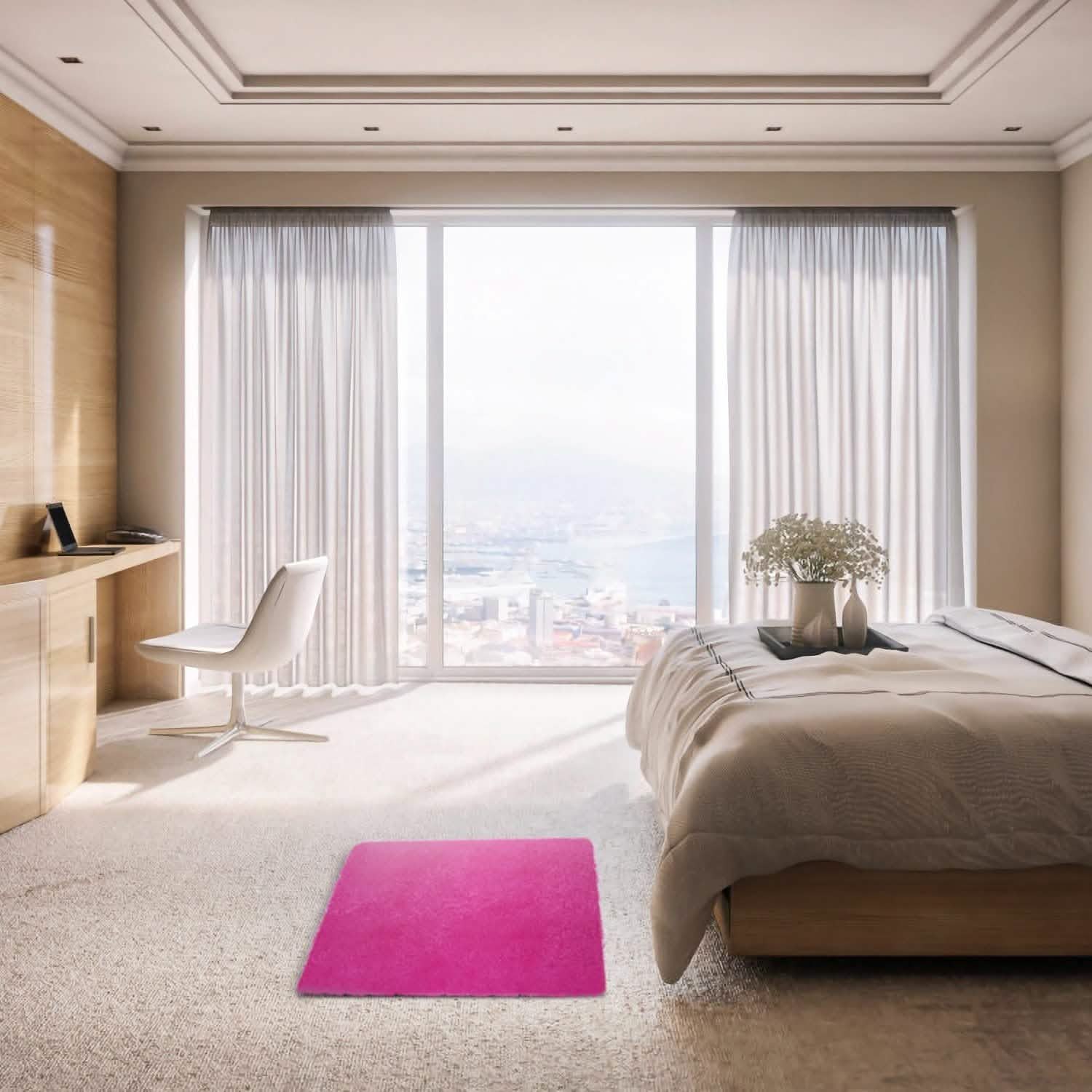 Fluffy Bedroom Anti-Skid Rug Furniture & Decor - Tophatter Daily Deals