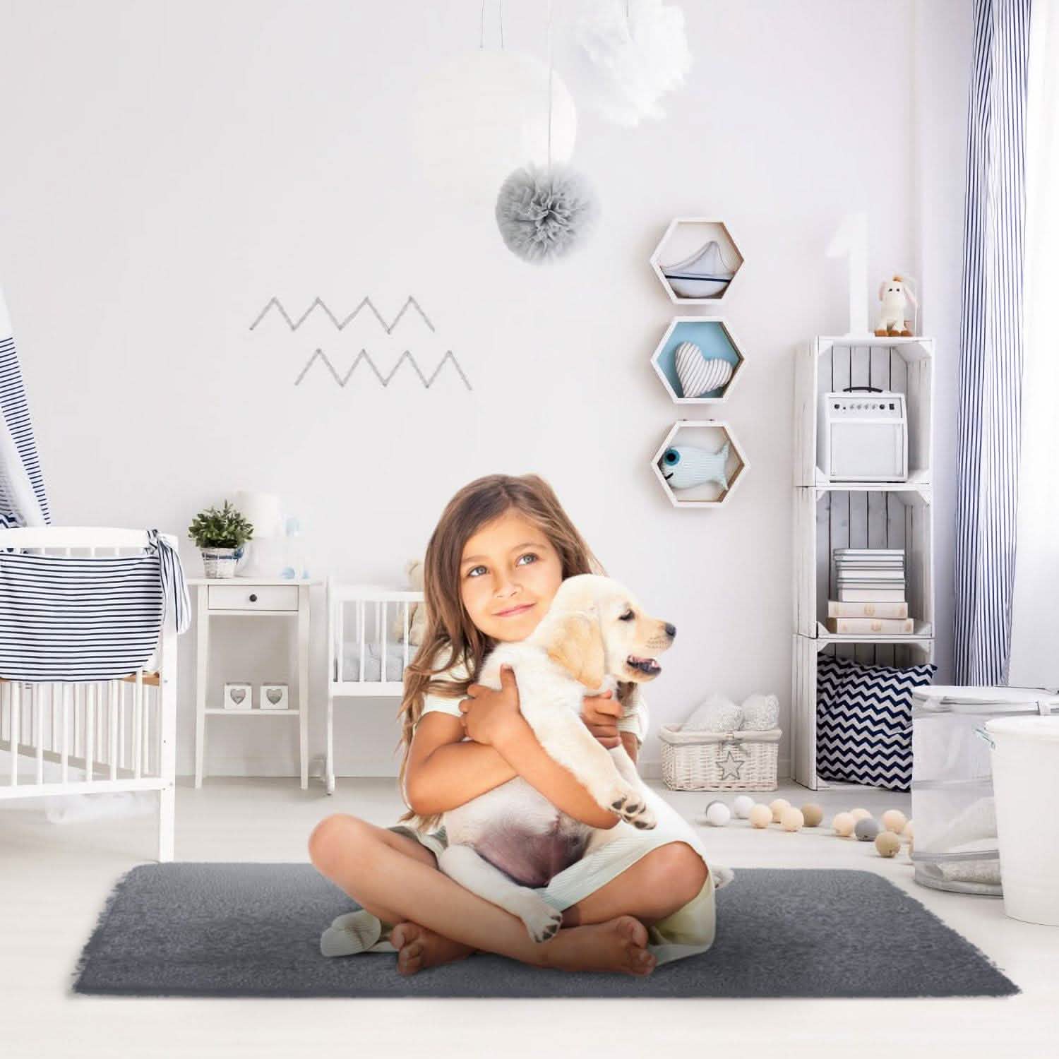 Fluffy Bedroom Anti-Skid Rug Furniture & Decor - Tophatter Daily Deals