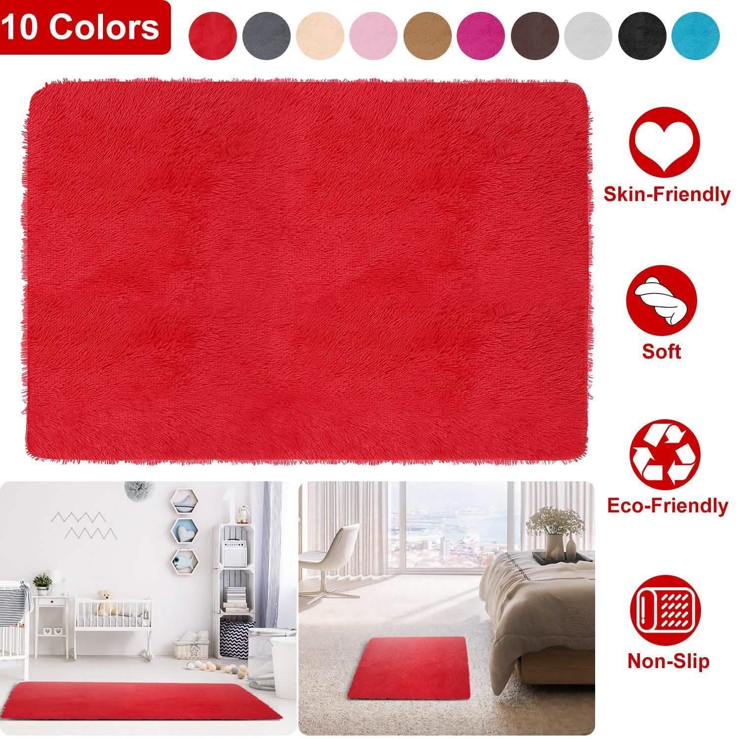 Fluffy Bedroom Anti-Skid Rug Furniture & Decor - Tophatter Daily Deals
