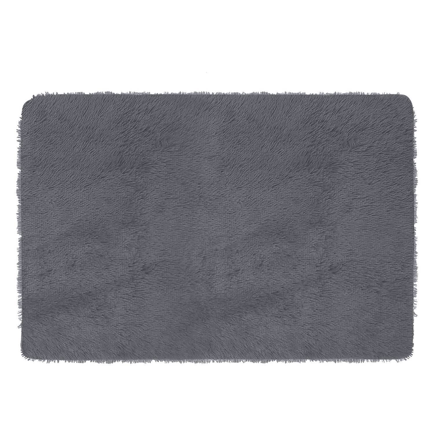 Fluffy Bedroom Anti-Skid Rug Gray Furniture & Decor - Tophatter Daily Deals