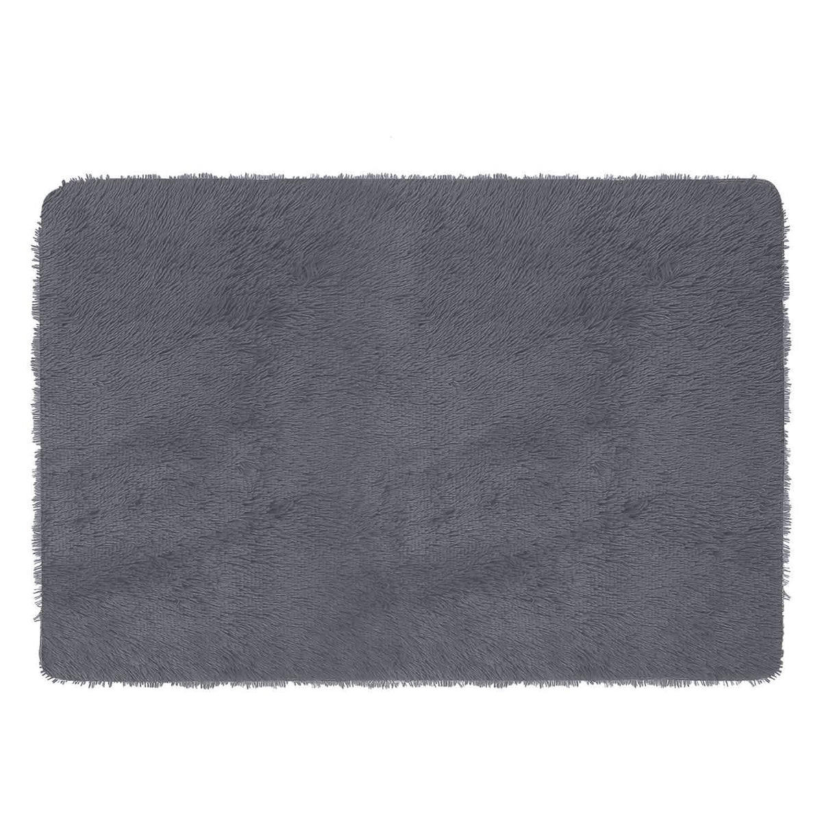 Fluffy Bedroom Anti-Skid Rug Gray Furniture & Decor - Tophatter Daily Deals