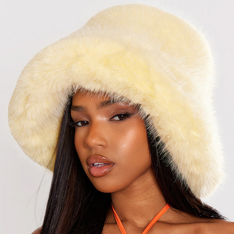 Fluffy Faux Fur Warm Thick Plush Women Cap - Tophatter Daily Deals