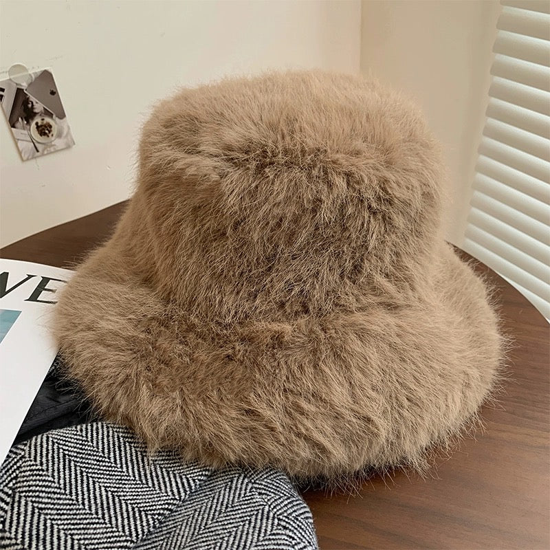 Fluffy Faux Fur Warm Thick Plush Women Khaki Cap - Tophatter Daily Deals