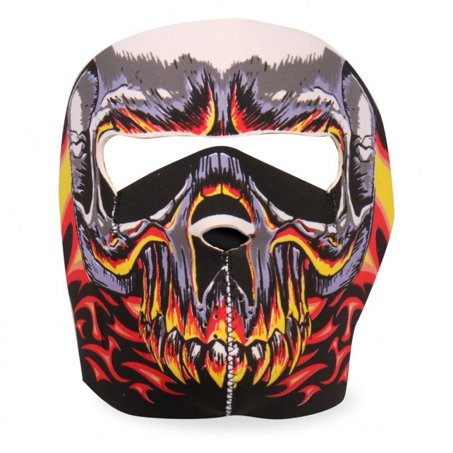 Hot Leathers Red Evil Skull Neoprene Face Mask w/ Flames Face Mask Neoprene - Tophatter Daily Deals