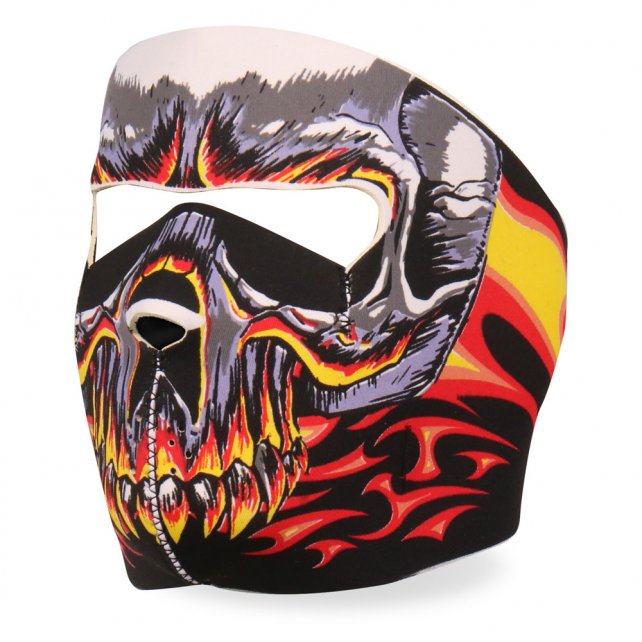 Hot Leathers Red Evil Skull Neoprene Face Mask w/ Flames Face Mask Neoprene - Tophatter Daily Deals