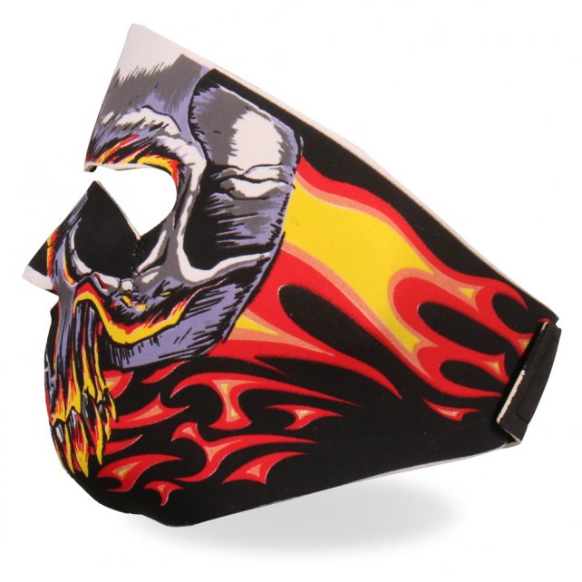 Hot Leathers Red Evil Skull Neoprene Face Mask w/ Flames Face Mask Neoprene - Tophatter Daily Deals