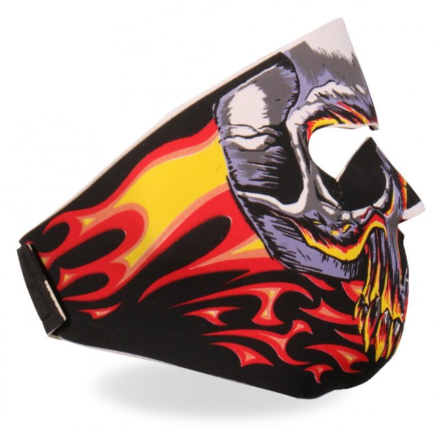 Hot Leathers Red Evil Skull Neoprene Face Mask w/ Flames Face Mask Neoprene - Tophatter Daily Deals