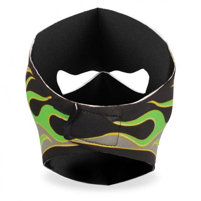 Hot Leathers Green Goblin Skull Neoprene Face Mask Neon Flames Face Mask Neoprene - Tophatter Daily Deals