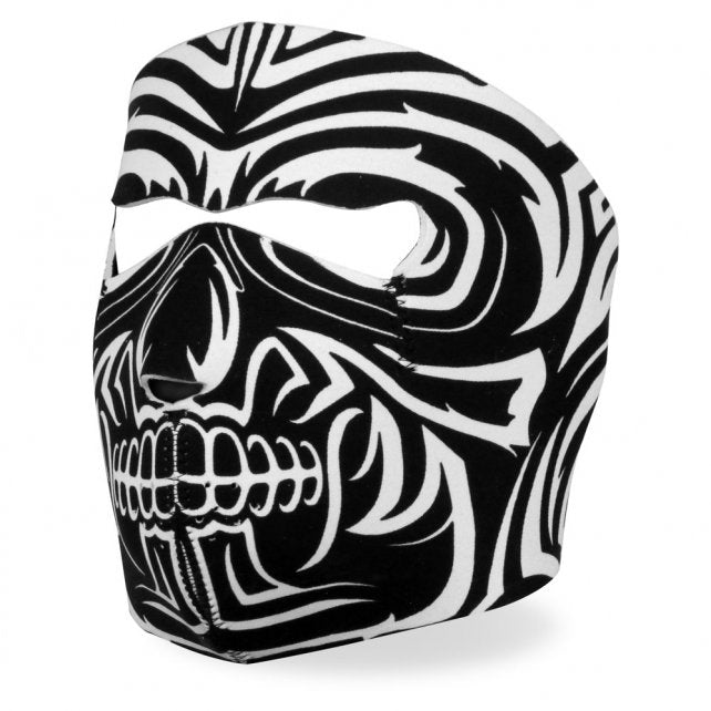 Hot Leathers Design Skull Neoprene Face Mask Black & White Tribal Face Mask Neoprene - Tophatter Daily Deals