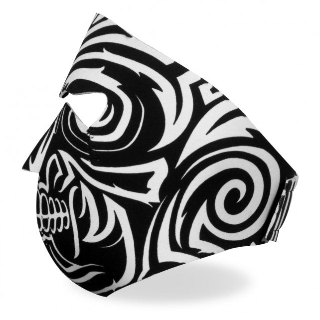 Hot Leathers Design Skull Neoprene Face Mask Black & White Tribal Face Mask Neoprene - Tophatter Daily Deals