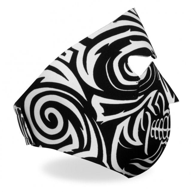 Hot Leathers Design Skull Neoprene Face Mask Black & White Tribal Face Mask Neoprene - Tophatter Daily Deals