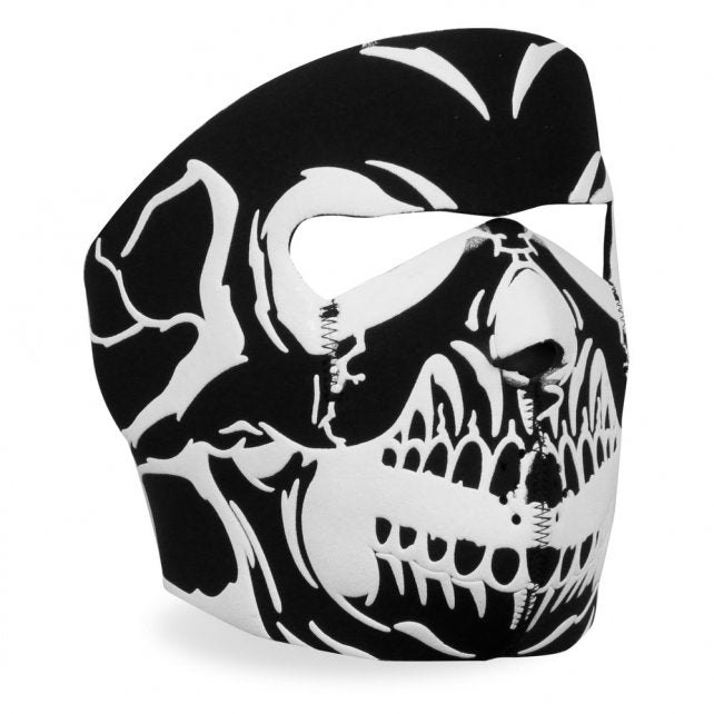 Hot Leathers Puff Ink Skull Neoprene Face Mask B/W Raised 3D Ink Face Mask Neoprene - Tophatter Daily Deals