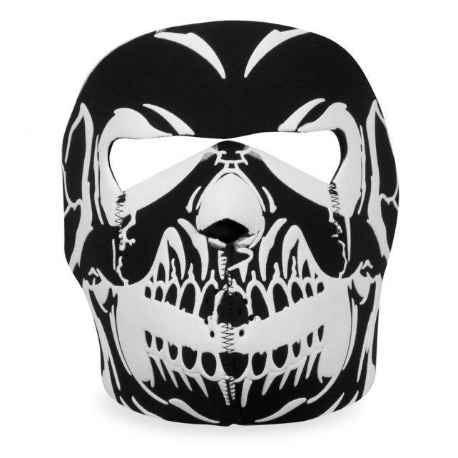 Hot Leathers Puff Ink Skull Neoprene Face Mask B/W Raised 3D Ink Face Mask Neoprene - Tophatter Daily Deals