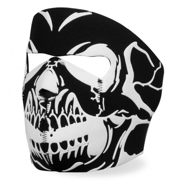 Hot Leathers Puff Ink Skull Neoprene Face Mask B/W Raised 3D Ink Face Mask Neoprene - Tophatter Daily Deals