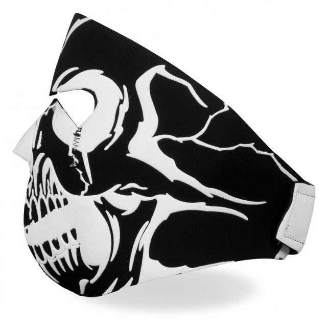 Hot Leathers Puff Ink Skull Neoprene Face Mask B/W Raised 3D Ink Face Mask Neoprene - Tophatter Daily Deals