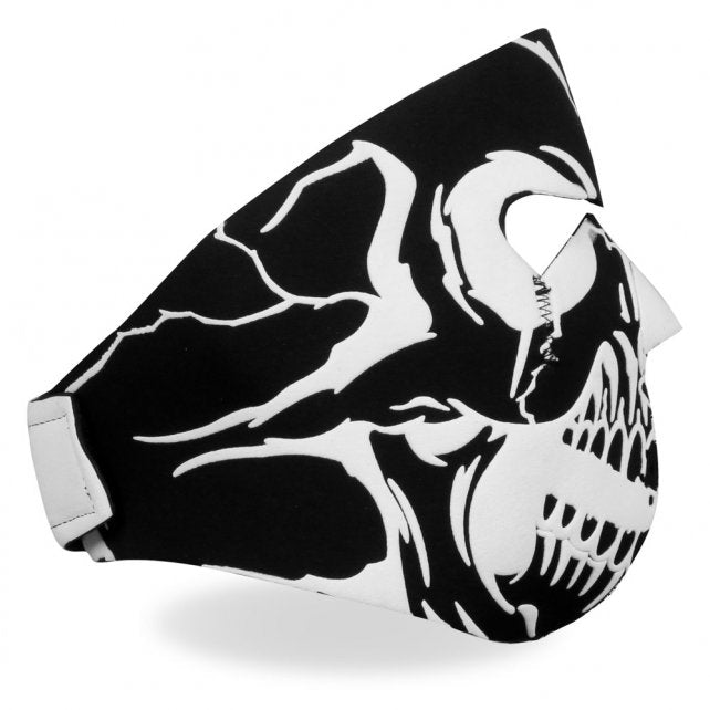 Hot Leathers Puff Ink Skull Neoprene Face Mask B/W Raised 3D Ink Face Mask Neoprene - Tophatter Daily Deals