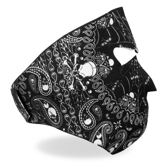 Hot Leathers Paisley Skull Neoprene Face Mask w/ Crossbones Face Mask Neoprene - Tophatter Daily Deals