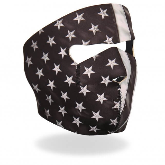 Hot Leathers Black and White Neoprene Face Mask American Flag Face Mask Neoprene - Tophatter Daily Deals