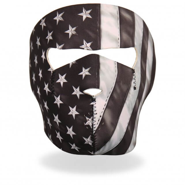 Hot Leathers Black and White Neoprene Face Mask American Flag Face Mask Neoprene - Tophatter Daily Deals