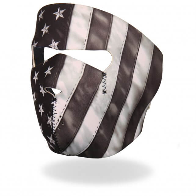 Hot Leathers Black and White Neoprene Face Mask American Flag Face Mask Neoprene - Tophatter Daily Deals