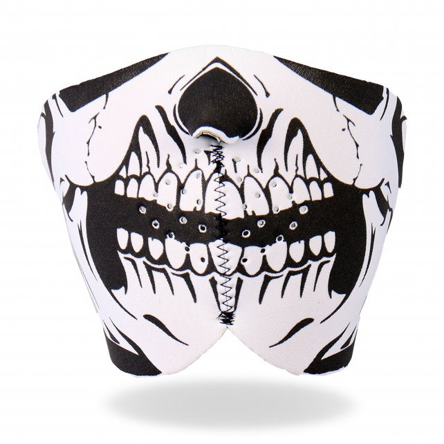 Hot Leathers Neoprene Skull 1/2 Mask - Black and White Face Mask Face Mask Neoprene - Tophatter Daily Deals