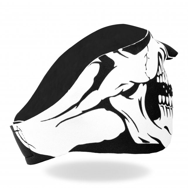 Hot Leathers Neoprene Skull 1/2 Mask - Black and White Face Mask Face Mask Neoprene - Tophatter Daily Deals