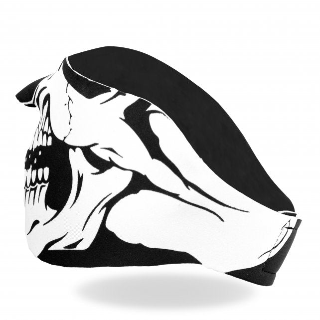 Hot Leathers Neoprene Skull 1/2 Mask - Black and White Face Mask Face Mask Neoprene - Tophatter Daily Deals
