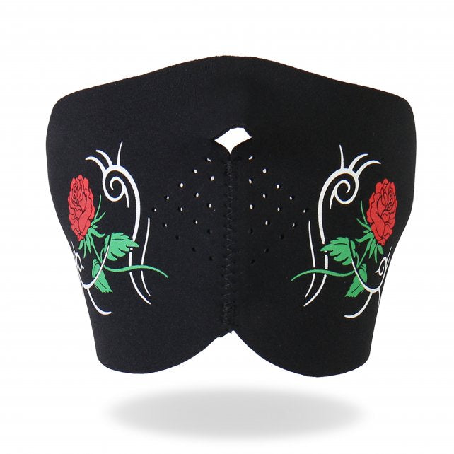 Hot Leathers Ladies Tribal Rose Neoprene 1/2 Mask Face Mask Neoprene - Tophatter Daily Deals