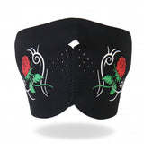 Hot Leathers Ladies Tribal Rose Neoprene 1/2 Mask Face Mask Neoprene - Tophatter Daily Deals