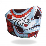 Hot Leathers Sugar Woman Calavera Neoprene 1/2 Face Mask w/ Roses Face Mask Neoprene - Tophatter Daily Deals