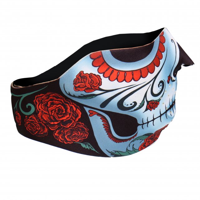 Hot Leathers Sugar Woman Calavera Neoprene 1/2 Face Mask w/ Roses Face Mask Neoprene - Tophatter Daily Deals
