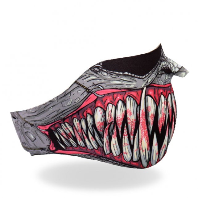 Hot Leathers Fang Face Neoprene 1/2 Face Mask Reptile Hooks & Fangs Face Mask Neoprene - Tophatter Daily Deals